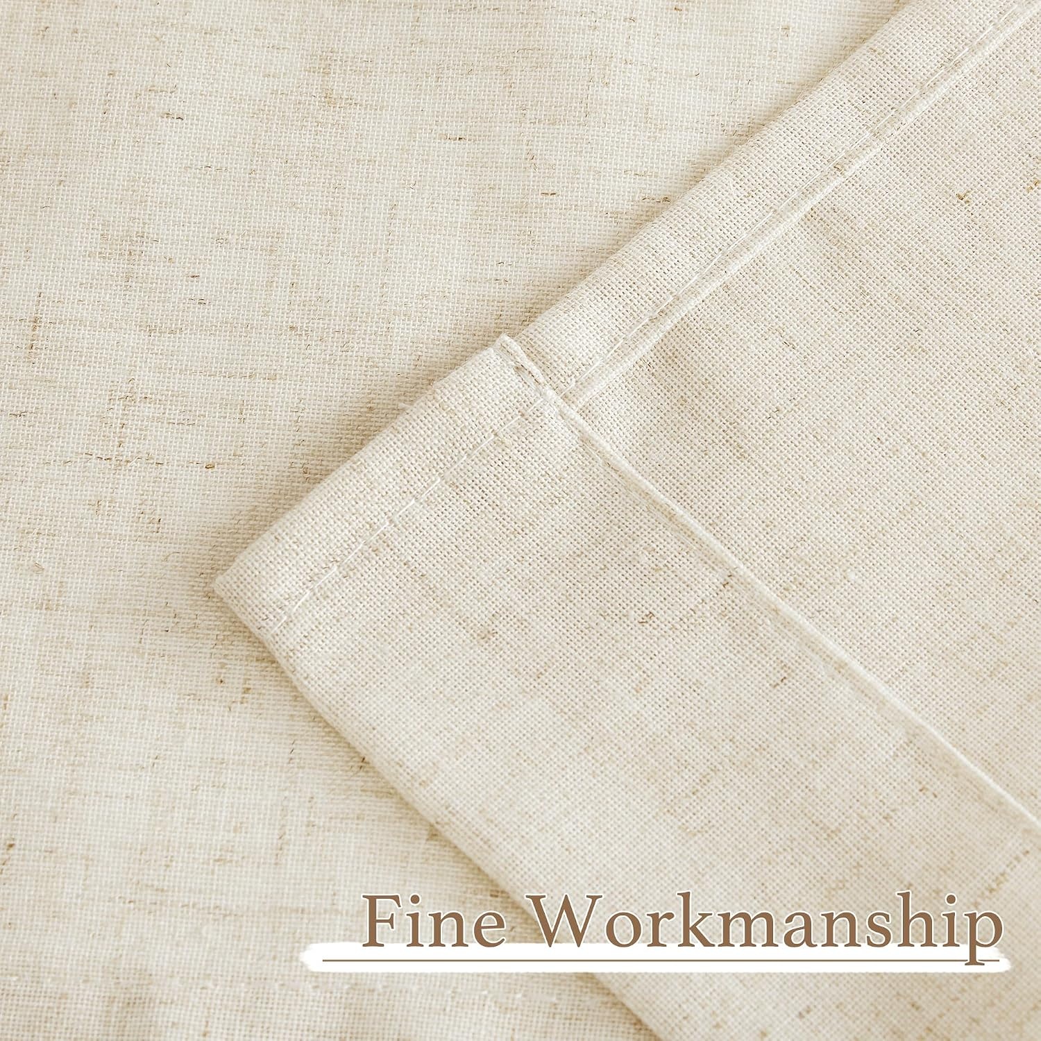 image:imageNICETOWN Window Toppers Valances Linen Sheer Valances Pleated Rod Pocket 52 x 18 inche Long Window Covering for Kitchen Kids Room Short Drapes Living Room Bedroom Bathroom Decor 4 Panels AngoraTerracotta