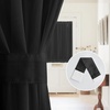NICETOWN 2 Panels Semi Transparent White Curtains for Kitchen Bathroom(Black)
