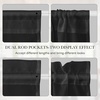NICETOWN 2 Panels Semi Transparent White Curtains for Kitchen Bathroom(Black)
