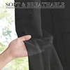 NICETOWN 2 Panels Semi Transparent White Curtains for Kitchen Bathroom(Black)
