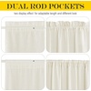 NICETOWN 2 Panels Semi Transparent White Curtains for Kitchen Bathroom(Greyish White)