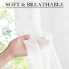 NICETOWN 2 Panels Semi Transparent White Curtains for Kitchen Bathroom(Ivory White)