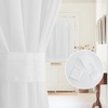 NICETOWN 2 Panels Semi Transparent White Curtains for Kitchen Bathroom(Ivory White)