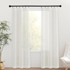 NICETOWN 2 Panels Semi Transparent White Curtains for Kitchen Bathroom(Light Beige)