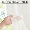 NICETOWN 2 Panels Semi Transparent White Curtains for Kitchen Bathroom(Light Beige)