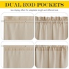 NICETOWN 2 Panels Semi Transparent White Curtains for Kitchen Bathroom(Linen Texture — Angora)
