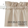 NICETOWN 2 Panels Semi Transparent White Curtains for Kitchen Bathroom(Linen Texture — Angora)