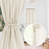 NICETOWN 2 Panels Semi Transparent White Curtains for Kitchen Bathroom(Linen Texture — Natural)