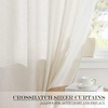 NICETOWN 2 Panels Semi Transparent White Curtains for Kitchen Bathroom(Natural)