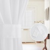 NICETOWN 2 Panels Semi Transparent White Curtains for Kitchen Bathroom(White)