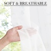 NICETOWN 2 Panels Semi Transparent White Curtains for Kitchen Bathroom(White)
