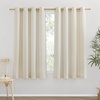NICETOWN 2 Panles 55″ x 63″ Grommet Linen Curtains with 2 Panels 55″ x 30″ Rod Pocket & Back Tab Linen Valances for Living Room, Bedroom, Natural