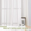 NICETOWN 2 Panles Grommet Olive Green 52 x 84 inches Long Velvet Curtains and 2 Panels 52 x 84 White Faux Linen Sheer Curtains