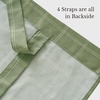 NICETOWN Balloon Curtains for Windows Plaid Patern, Linen Blend Roman Shades W46 x L63 in, Vintage Farmhouse Style Kitchen Curtains Length Adjustable, Tie up Curtains for Bathroom, 1 Panel, Taupe(Twill Check | Green)