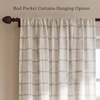 NICETOWN Balloon Curtains for Windows Plaid Patern, Linen Blend Roman Shades W46 x L63 in, Vintage Farmhouse Style Kitchen Curtains Length Adjustable, Tie up Curtains for Bathroom, 1 Panel, Taupe(Twill Check | White)