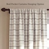 NICETOWN Balloon Curtains for Windows Plaid Patern, Linen Blend Roman Shades W46 x L63 in, Vintage Farmhouse Style Kitchen Curtains Length Adjustable, Tie up Curtains for Bathroom, 1 Panel, Taupe(Layer Plaid | Off White)