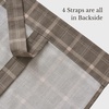 NICETOWN Balloon Curtains for Windows Plaid Patern, Linen Blend Roman Shades W46 x L63 in, Vintage Farmhouse Style Kitchen Curtains Length Adjustable, Tie up Curtains for Bathroom, 1 Panel, Taupe(Layer Plaid | Taupe)