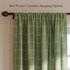 NICETOWN Balloon Curtains for Windows Plaid Patern, Linen Blend Roman Shades W46 x L63 in, Vintage Farmhouse Style Kitchen Curtains Length Adjustable, Tie up Curtains for Bathroom, 1 Panel, Taupe(Twill Check | Green)