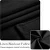 NICETOWN Black 100% Blackout French Linen Door Curtains for Window(Black)