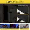 NICETOWN Black 100% Blackout French Linen Door Curtains for Window(Black)