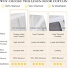 NICETOWN Black 100% Blackout French Linen Door Curtains for Window(Light Grey)