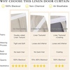 NICETOWN Black 100% Blackout French Linen Door Curtains for Window(Natural)