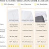NICETOWN Black 100% Blackout French Linen Door Curtains for Window(Pure White)