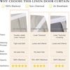 NICETOWN Black 100% Blackout French Linen Door Curtains for Window(Silver Grey)