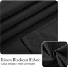 NICETOWN Black 100% Blackout Linen French Door Curtain for Small Window(Black)