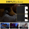 NICETOWN Black 100% Blackout Linen French Door Curtain for Small Window(Black)