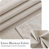NICETOWN Black 100% Blackout Linen French Door Curtain for Small Window(Sand)
