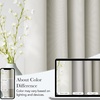 NICETOWN Faux Linen Natural Blackout Curtains 84 inches Long