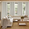 NICETOWN Faux Linen Natural Blackout Curtains 84 inches Long