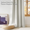 NICETOWN Faux Linen Natural Blackout Curtains 84 inches Long