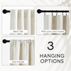 NICETOWN Faux Linen Sheer Cream Curtains for Bedroom, Rod Pocket & Back Tab Rustic Semi Sheer Window Treatments with Light Penetration Drapes for Living Room/Kids Room, W52 x L90, 2 Panels