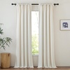 NICETOWN Faux Linen Sheer Cream Curtains for Bedroom, Rod Pocket & Back Tab Rustic Semi Sheer Window Treatments with Light Penetration Drapes for Living Room/Kids Room, W52 x L90, 2 Panels