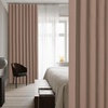 NICETOWN Linen Curtains for Bedroom Living Room, Sheer Door Curtains & Drapes 80 inches Length for Doorway Farmhouse Country Accordion Style Curtain for Sliding Glass Door, 38″ Wide, Angora, 1 Panel(Cappuccino)