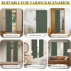 NICETOWN Linen Curtains for Bedroom Living Room, Sheer Door Curtains & Drapes 80 inches Length for Doorway Farmhouse Country Accordion Style Curtain for Sliding Glass Door, 38″ Wide, Angora, 1 Panel(Dark Mallard)