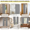 NICETOWN Linen Curtains for Bedroom Living Room, Sheer Door Curtains & Drapes 80 inches Length for Doorway Farmhouse Country Accordion Style Curtain for Sliding Glass Door, 38″ Wide, Angora, 1 Panel(Silver Grey)