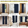 NICETOWN Linen Curtains for Bedroom Living Room, Sheer Door Curtains & Drapes 80 inches Length for Doorway Farmhouse Country Accordion Style Curtain for Sliding Glass Door, 38″ Wide, Angora, 1 Panel(Navy)