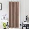NICETOWN Linen Curtains for Bedroom Living Room, Sheer Door Curtains & Drapes 80 inches Length for Doorway Farmhouse Country Accordion Style Curtain for Sliding Glass Door, 38″ Wide, Angora, 1 Panel(Cappuccino)
