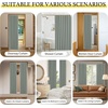 NICETOWN Linen Curtains for Bedroom Living Room, Sheer Door Curtains & Drapes 80 inches Length for Doorway Farmhouse Country Accordion Style Curtain for Sliding Glass Door, 38″ Wide, Angora, 1 Panel(Sage Green)