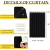 NICETOWN Linen Curtains for Bedroom Living Room, Sheer Door Curtains & Drapes 80 inches Length for Doorway Farmhouse Country Accordion Style Curtain for Sliding Glass Door, 38″ Wide, Angora, 1 Panel(Black)