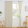 NICETOWN Linen Curtains for Bedroom Living Room, Sheer Door Curtains & Drapes 80 inches Length for Doorway Farmhouse Country Accordion Style Curtain for Sliding Glass Door, 38″ Wide, Angora, 1 Panel(Natural Beige)