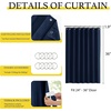 NICETOWN Linen Curtains for Bedroom Living Room, Sheer Door Curtains & Drapes 80 inches Length for Doorway Farmhouse Country Accordion Style Curtain for Sliding Glass Door, 38″ Wide, Angora, 1 Panel(Navy)