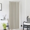 NICETOWN Linen Curtains for Bedroom Living Room, Sheer Door Curtains & Drapes 80 inches Length for Doorway Farmhouse Country Accordion Style Curtain for Sliding Glass Door, 38″ Wide, Angora, 1 Panel(Natural)
