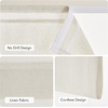 NICETOWN Linen Farmhouse French Door Curtain No Drill Blinds for Windows, Ivory Solid Cordless Blinds for Farmhouse Door Window Covering with Light Filgtering, W24 x L48, 1Pc(Ivory)