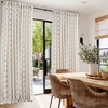 NICETOWN Linen Semi Sheer Diamond Pattern Bedroom Curtains with Blackout Bedroom Window Curtains, W52 x L84, 2 Panels