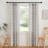 NICETOWN Natural Linen Door Curtains for Glass French Door, Farmhouse Boho Window Rustic Sheer Drapes Light Filtering Rod Pocket Front Sidelight Shade Privacy Added, 1 PC, 35″ W x 72″ L(Greyish White)