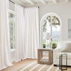 NICETOWN Natural Thick Linen Semi Sheer Curtains for Farmhouse with Blackout Bedroom Window Curtains, W52 x L84, 2 Panels